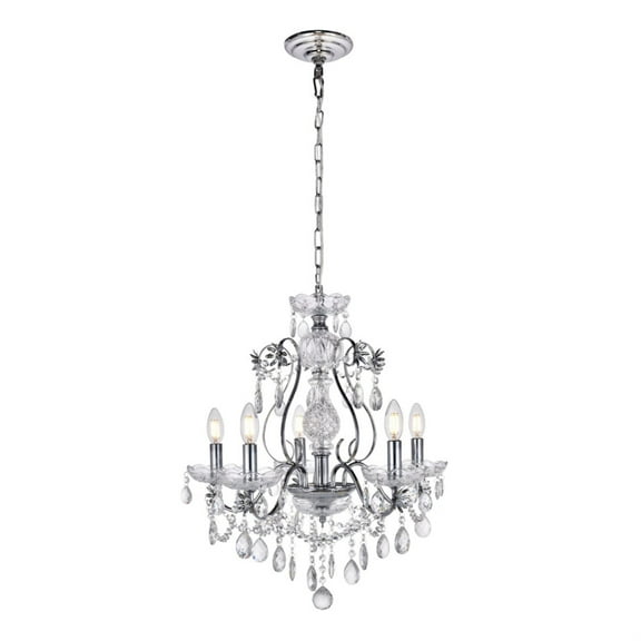 Voltaire Collection Chandelier D22 H22 Lt:5 Chrome Finish