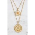thumbnail image 3 of Double Chain Necklace Barber Dime Gold-Plated Coin Pendant With Flower Charm | Saturn Style 18 and 16 Inch Goldtone Chain | Certificate of Authenticity | American Coin Treasures, 3 of 4