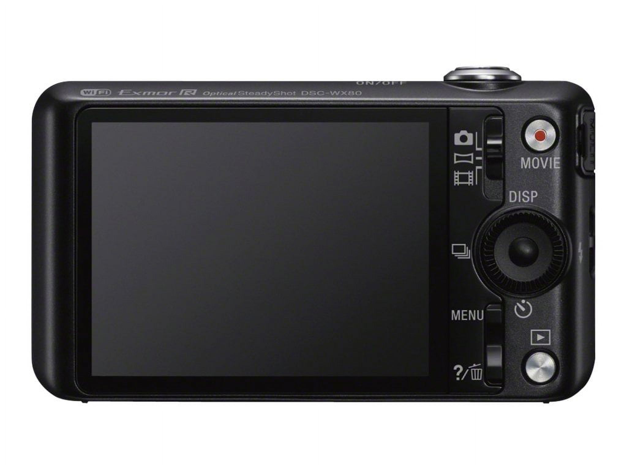 Sony Cyber-shot DSC-WX80 - Digital camera - compact - 16.2 MP - 8x optical zoom - Carl Zeiss - Wi-Fi - white - image 4 of 4