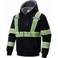 thumbnail image 6 of ProtectX High Vis Safety Hoddie Sweatshirt Jacket with Reflective Strips & Fleece Lined for Cold Weather Black Large, 6 of 9
