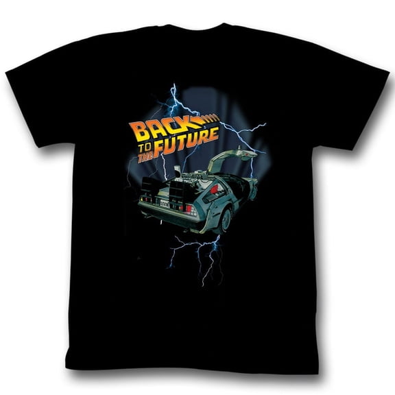 Back to the Future Lightning Car Adult T-Shirt