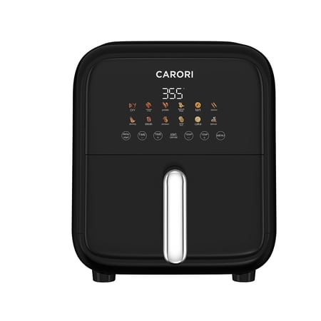 CARORI 7.5 Qt Air Fryer with Viewing Window, 12 Presets and DIY Mode, 1700W, Large Nonstick Dishwasher-Safe Basket, Air Fry, Bake, Roast, Reheat, Dehydrate, Black