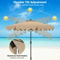 thumbnail image 5 of PetFurnishn 9 FT Ruffled Patio Umbrella Outdoor Umbrella with Push Button Tilt, Crank, 8 Ribs, Fade-resistant Canopy, Heavy-Duty Market Table Umbrella for Yard Garden Pool-Brown, 5 of 10