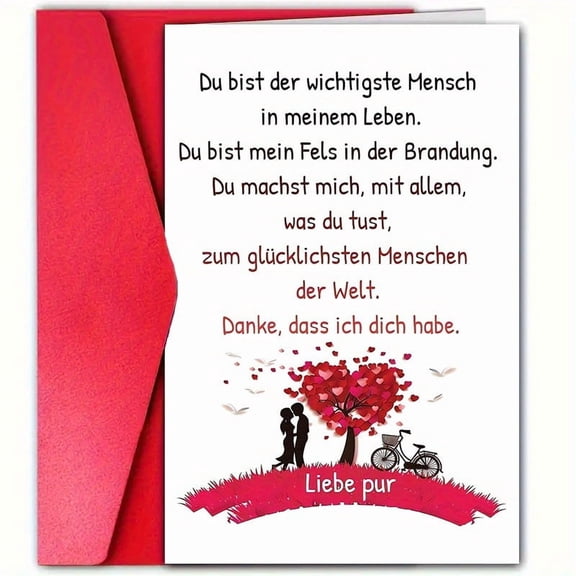 Romantic Love Card – Heartfelt Message for Your Loved One – Perfect for Anniversary, Valentine's Day, Engagement Gifts with Red Envelope Included