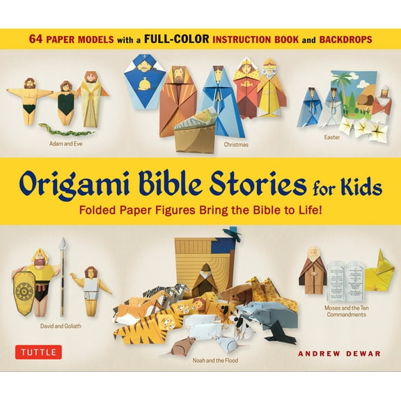 Origami Bible Stories for Kids Kit: Fold Paper Figures and Stories Bring the Bible to Life! (64 Paper Models with a Full-Color Instruction Book and 4 Backdrops) (Other)