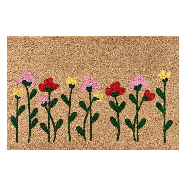 Felpudo absorbente decorativo para puerta de entrada Wdftyju 40x60cm flor