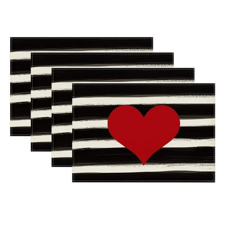 

CHXonu 4PCS Valentine s Day Placemat Small Pattern Wind Western Placemat Tablecloth Dinner Place Mats Dinning Table Runners with Mats for Posh Table Small Dining Table round Set Table Mats 6 Dinning