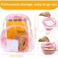 thumbnail image 4 of Kiddopark 12” Cute Clear Backpack Plastic Transparent Bookbag See Through Plastic Bookbag Suitable for Students and Everyday Life(Pink), 4 of 5