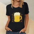 thumbnail image 2 of Blusa de mujer Oktoberfest Camiseta de cuello redondo Estampado de verano Jersey de manga corta Camiseta de mujer para hombre Tops Camisa Pompotops  hfajkhk135807, 2 of 5