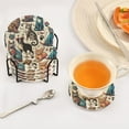 thumbnail image 5 of Cat and Dog Paw Coasters with Holder for Coffee Table 6 Pcs Drink Coaster Sets Absorbent for Home Decor 4 inch, 5 of 7