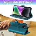 thumbnail image 3 of Furiet Argyle Wallet Case for iPhone 14 Plus 6.7 inch with Tempered Glass Screen Wrist Strap Shoulder Strap, Card Slots Phone Cover for i-Phone 14+ iPhone14Plus 5G i i14 + iPhone14 14Plus Green, 3 of 8