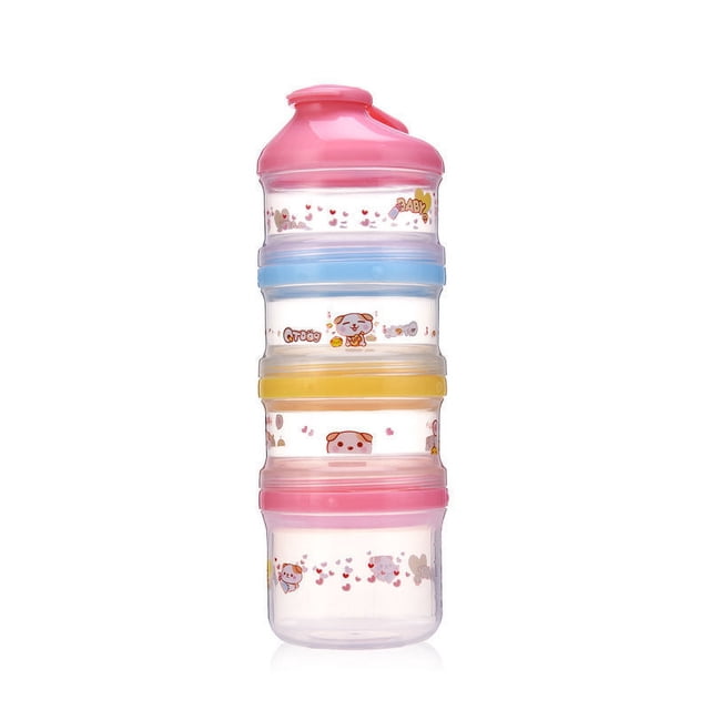 Caja dispensadora de leche en polvo ZHAOCHENG 4 capas sin BPA rosa