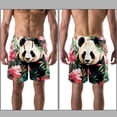 thumbnail image 3 of luoweisi Men's Beach Shorts Quick Dry Swim Trunks with Mesh Lining Panda L, 3 of 5