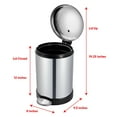 thumbnail image 4 of Glad Bathroom Trash Can, 1.2 Gallon Stainless Steel Small Step Garbage Bin with Lid, Silver, 4 of 7