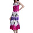thumbnail image 2 of Ovzne Robes d'Été pour Femmes Robe Femme Printemps Été Couleur Unie Col Rond Sans Manches Robe Décontractée Robe Femme Liquidation, 2 of 7
