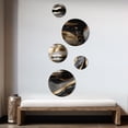 thumbnail image 3 of Designart "Captivating Marble Gold and Black III" Abstract Marble Metal Wall Art Set of 5 Piece, 3 of 5