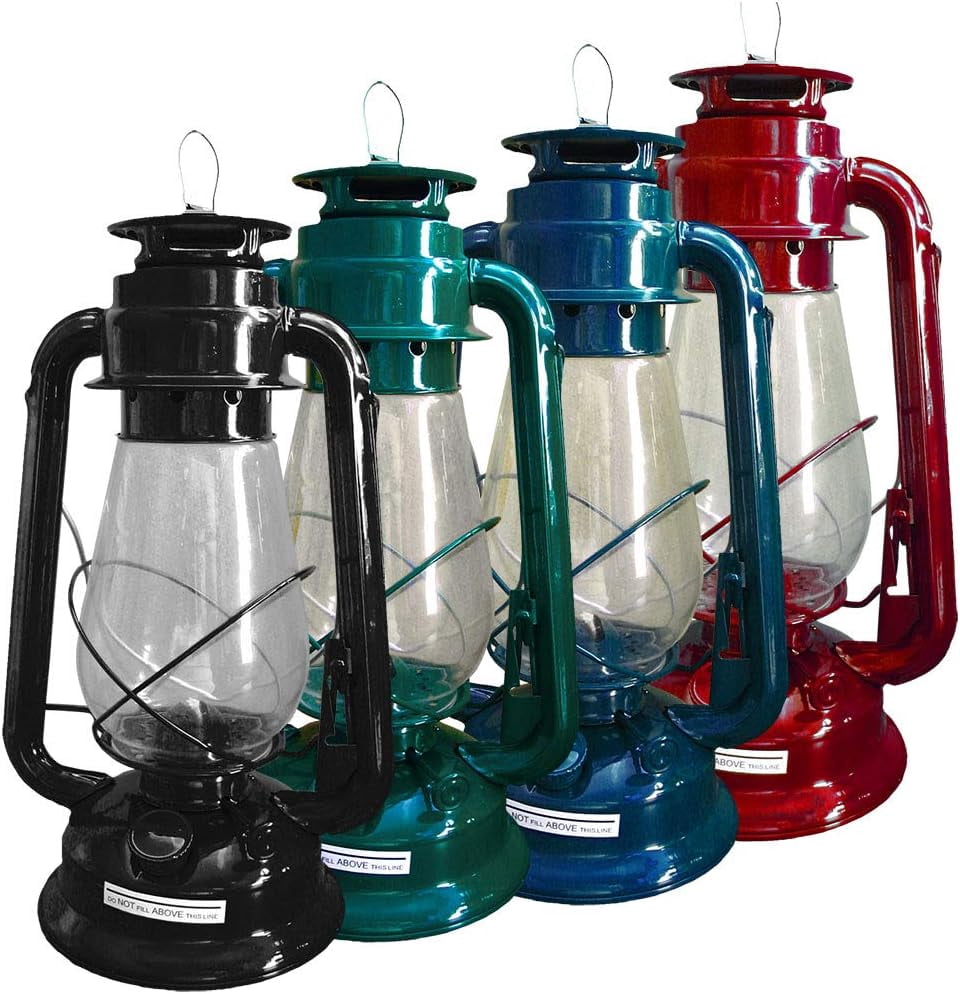 21st Century Hurricane Lantern Oil Kerosene Lamp 12" Assorted Color Home Decor
