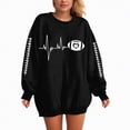 thumbnail image 2 of Towmus Womens Letter Tops Ladies Floral Print Loose Long Sleeve Sweatshirt Round Neck Pullover Top T-Shirt Top Autumn and Winter, 2 of 6
