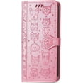 thumbnail image 2 of Wallet Phone Case for iPhone 14 Pro,Cute Cartoon Cat Dog Pattern PU Leather Case with Magnetic Clasp and Cash Card Slots Holder Cover for iPhone 14 Pro (6.1),CD Pink, 2 of 9