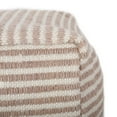 thumbnail image 4 of Noble House Arwen Boho Yarn Pouf in Light Brown and White, 4 of 7