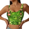 thumbnail image 1 of Fotbe Cactus And Succulents Sujetador Deportivo Largo sin Aros para Mujer con Almohadillas y Soporte Medio, Transpirable y Absorbente, Camiseta Tipo Chaleco o Tank Top-X-Large, 1 of 8