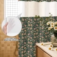 thumbnail image 2 of No Hook Shower Curtain, Green Botanical Shower Curtains for Bathroom with See Through Top Window, Antique Aesthetic Floral Blossom Waterproof & Washable Bath Curtain 66"x72", 2 of 7