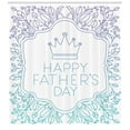 thumbnail image 3 of Father's Day Shower Curtain, Vibrant Frame Inspired Pattern Crown and Floral Leafy Motifs, Fabric Bathroom Set with Hooks, 69W X 75L Inches Long, Dark Seafoam Mauve and White, by Ambesonne, 3 of 3