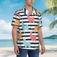 thumbnail image 3 of Pofeuu Colorful Llama Print Hawaiian Shirt for Men Sleeves Casual Button Down Summer Beach Dress Shirts T-Shirts,3X-Large, 3 of 7