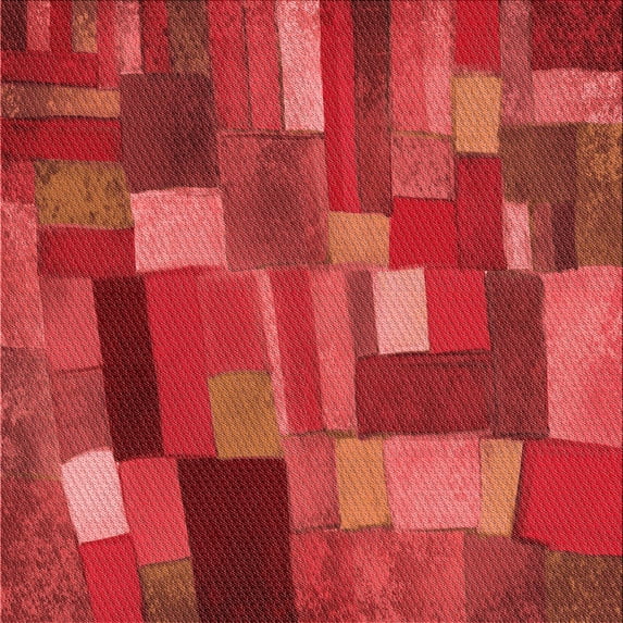 Ahgly Company Machine Washable Indoor Square Transitional Red Area Rugs, 5' Square