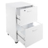 Lavish Home 2-Drawer File Cabinet with Lock and Rolling Wheels (White)
