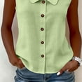 thumbnail image 7 of Kezqiaxn Womens Plus Size Tops Summer Sleeveless Collared Loose Button Down Shirts Dressy Work Business Blouses Fashion Clothing, 7 of 7
