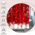 thumbnail image 4 of Red Christmas Bauble Shower Curtain Set Decorative Red White Baubles Snowflake Happy New Year Xmas Merry Christmas Shower Curtain with Hooks for 84x72 Inches Bathroom Bath Decors Waterproof, 4 of 5