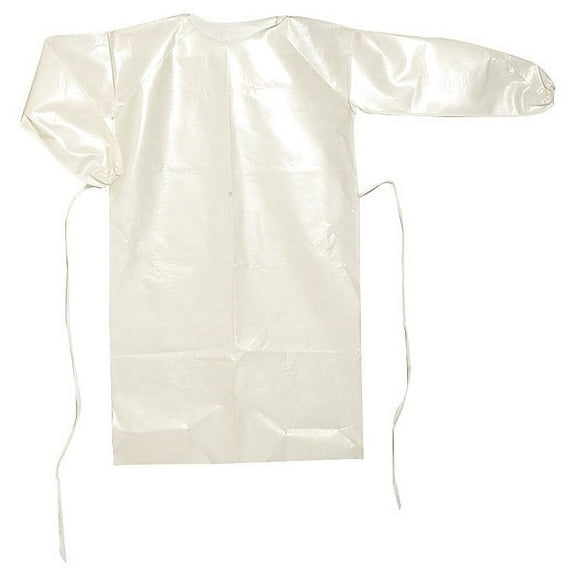 Chemical Resistant Bib Apron, ChemMax(R) 2, White, 53 in, 27 in x 49 in