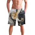 thumbnail image 4 of Dailycode Men's Quick Dry Swim Trunks Beach Shorts Casual Summer Board Shorts with Pockets, Black White Gold Tie Dye, 4 of 8