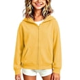 thumbnail image 3 of MexChoioe Boys and Girls Zip Up Hoodie Long Sleeve Hooded Sweatshirt Solid Color Outerwear with Pockets Versatile for Back to School and Daily Activities, 3 of 4