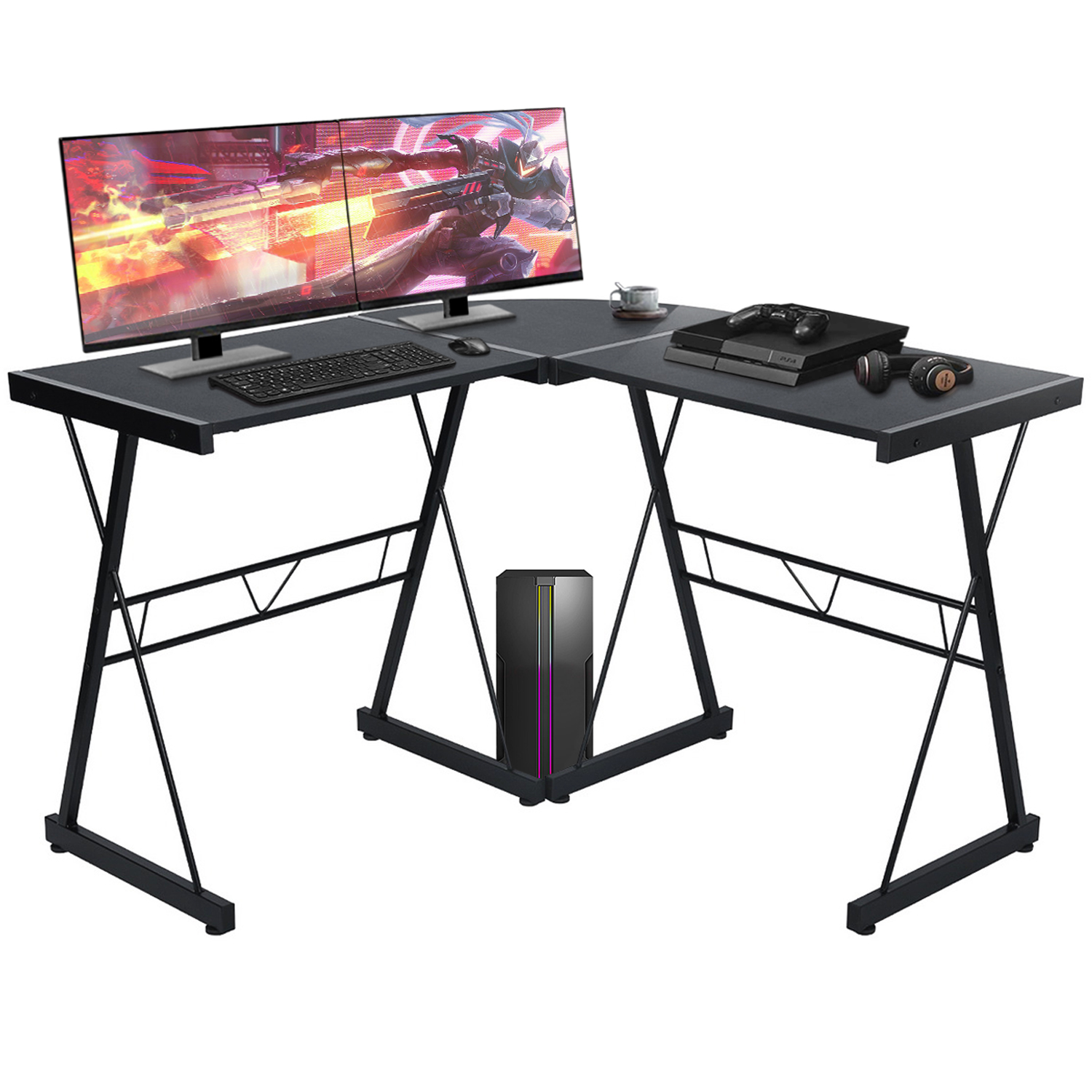 Aingoo LShaped Corner Desk Computer Gaming Desk PC Table,Home Office