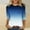 Dark Blue, variant on Fall Saving 2025 QUINDOS 3/4 Sleeve Women Shirts Ladies Tops Gradient Casual Red Classic Fit Crew Neck Tops