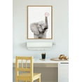 thumbnail image 5 of Kate and Laurel Sylvie Bubble Gum Elephant Framed Canvas Wall Art by Amy Peterson Art Studio, 18x24 Natural, Cute Whimsical Animal Art for Wall, 5 of 6