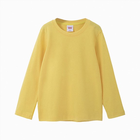 WUANDIXFA Toddler Girl Tshirt Girls Fashion Toddler Kids Boys Girls Long Sleeve Basic T Shirt Casual Tees Shirt Tops Solid Clothes Fall Blouse Tee Tops,Yellow,5-6 Years