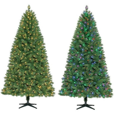 Holiday Time Pre-Lit 7.5' LED Kennedy Fir Color Change Artificial Departments - Holiday Time Pre-Lit 7.5' LED Kennedy Fir Color Change Artificial