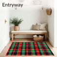 thumbnail image 3 of ODIKA 5'x7' Machine Washable Non-Slip Area Rug, Noel Tartan Entryway Greeting Jolly Farmhouse Welcoming High Traffic Rug, Red, 606224, 3 of 7