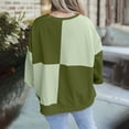 thumbnail image 3 of Ultrave Womens Pullover Button Down Neck Color Block Long Sleeve Junior Clothes for Women, 3 of 6