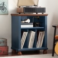 thumbnail image 6 of Joaxswe Record Player Stand with Cable Hole, Vinyl Record Cabinet, 24" Mid-Century Turntable Stand Table for Living Room, Blue, 6 of 10