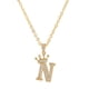 thumbnail image 1 of Collar Con Colgante De Oro De Lujo Con Iniciales De 26 Letras Para Hombre Y Mujer , Plata Personalizada Minimalista , Zirconia Cúbica , Letra A-Z , Exquisito , Cadena De Eslabones, 1 of 4