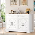 thumbnail image 5 of Homfa Buffet Cabinet with 2 Drawers and 4 Doors, Kitchen Sideboard Storage Cabinet, Farmhouse Coffee Bar Cabinet for Dining Room, White & Brown, 5 of 8