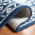 thumbnail image 5 of SAFAVIEH Micro-Loop Hailey Medallion Runner Rug, Navy/Ivory, 2'3" x 9', 5 of 10