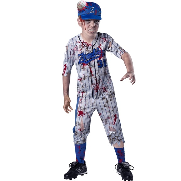 Home Run Horror Baseball Player Halloween Costume for Children, Boy's Size L (10/12), by Way to Celebrate
