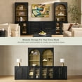 thumbnail image 6 of Mopio Blake Storage Cabinet with Hutch, Sideboard Buffet Cabinet with Storage, Kitchen Pantry Cabinet, Coffee Bar Station, Trophy Display Case, Display Cabinet for Living Room (Acrylic, Black), 6 of 10