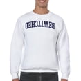 thumbnail image 2 of Bewitched Arched Gothic Typography Men's White Sweatshirt, 2 of 3