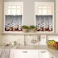 thumbnail image 4 of Butterfly Kitchen Window Curtain Set with Tiers and Valance, 3 Pieces Rod Pocket Valances Farm Style Butterfly Grey Gradient Window Treatment Semi Sheer Kitchen Bedroom Farmhouse Decor (52"W x 18"L), 4 of 6